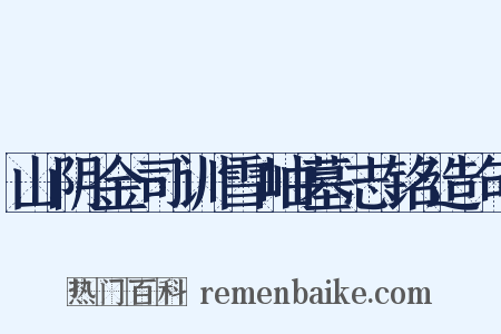 山阴金司训雪岫墓志铭造句是什么意思的图片